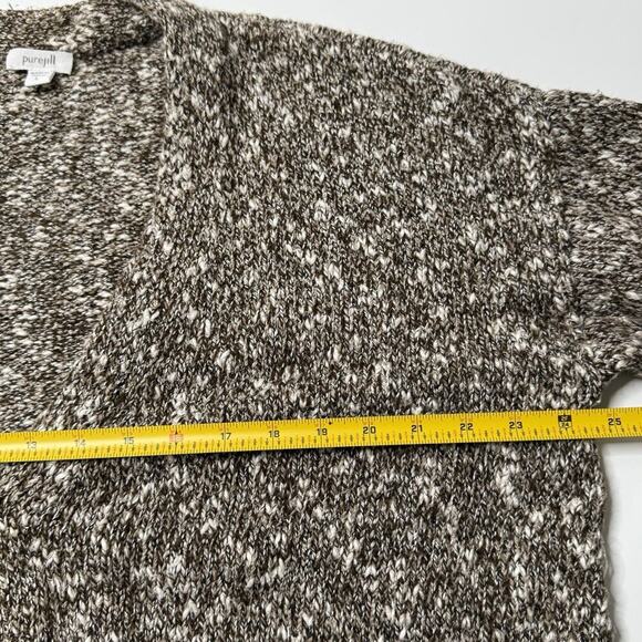 Pure J. Jill Cardigan Sweater Womens L Large Brown Cotton Acrylic Blend Pockets - Picture 6 of 9